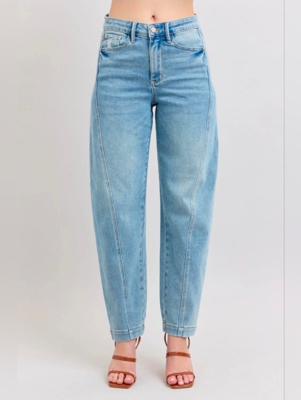 Judy Blue High Waist Side Panel Barrel Leg Jean size 29 - Picture 4 of 16
